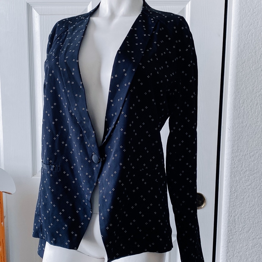 Flynn Skye Navy Blue Dot Blazer Jacket